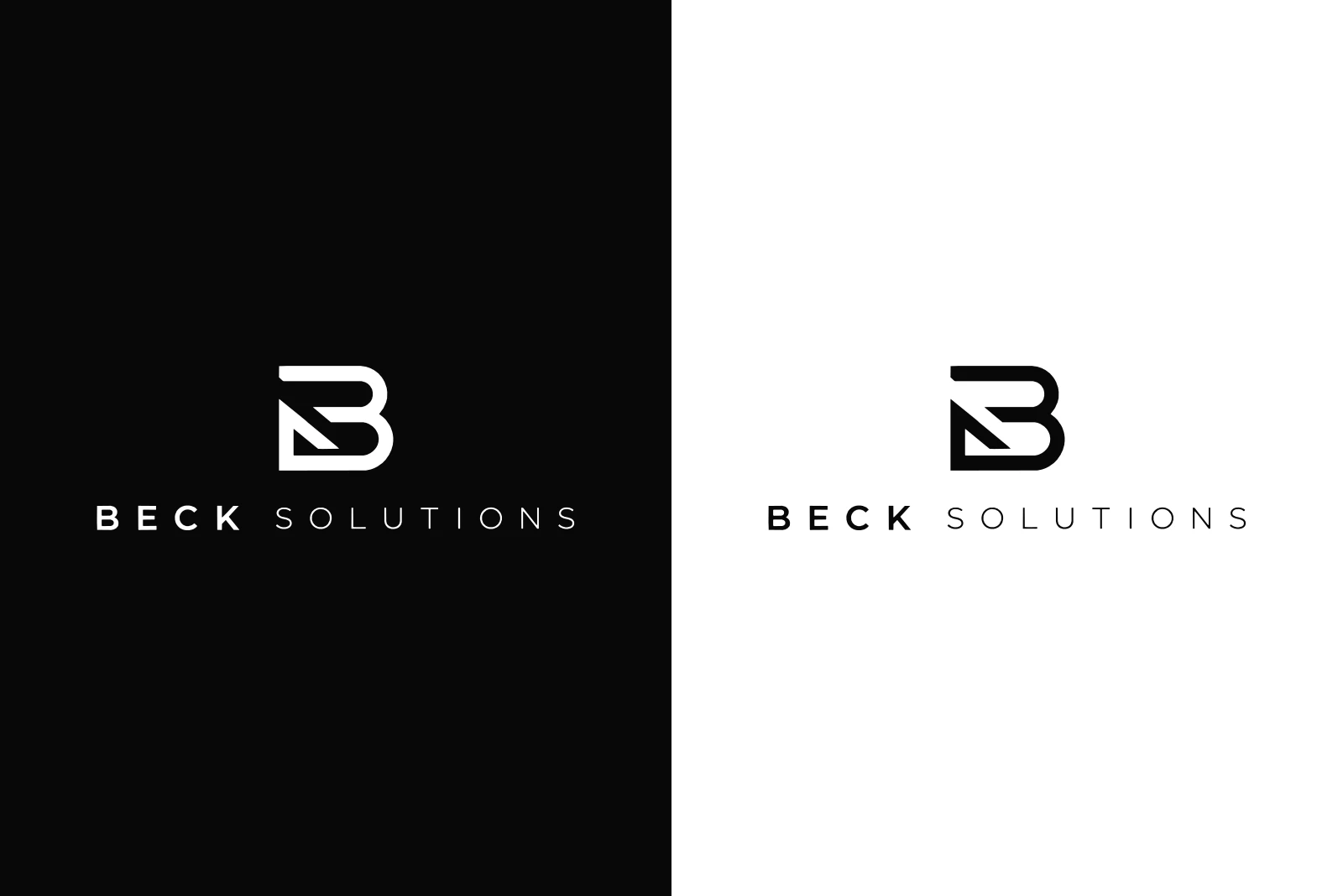 Logo von BECK Solutions auf dunklem und hellem Grund