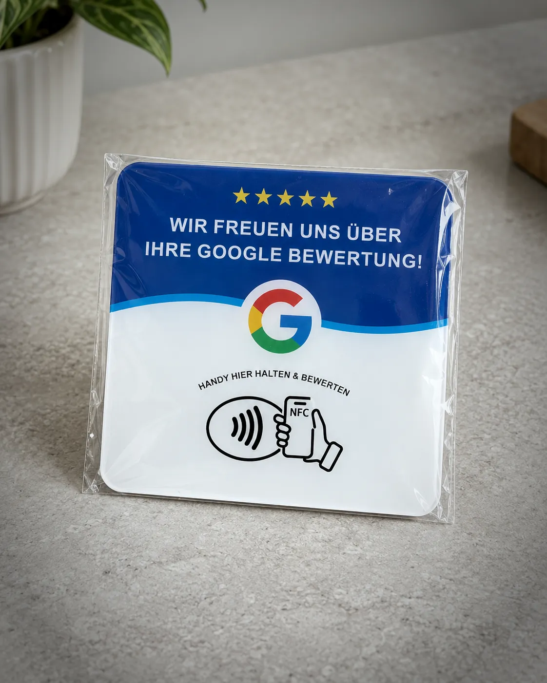 Einzeln verpackter NFC-Bewertungsaufsteller